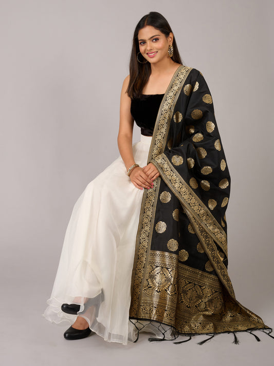South Indian Style White Organza Designer Lehengas