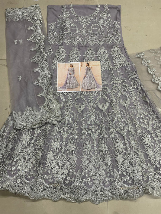 BEAUTIFUL HEAVY SEQUENCE EMBROIDERY AND DIAMOND WORK GOWN