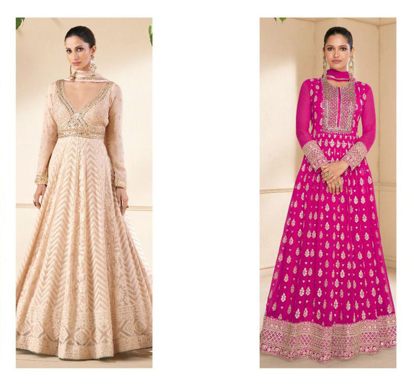 AMAZING REAL GEORGETTE GOWN WITH DUPATTA