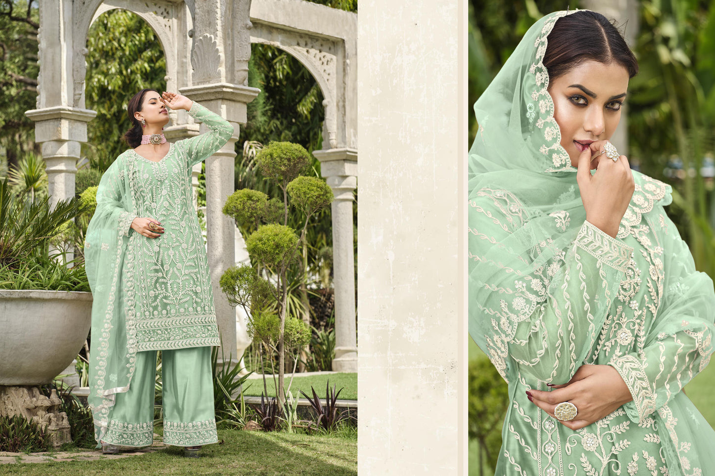 ELEVATE WITH AMAZING BUTTERFLY NET TOP AND DUPATTA WITH HEAVY STONE WORK AND BOTTOM