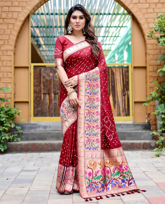 Too pretty and beautiful boutique Paithani Bandhej sarees