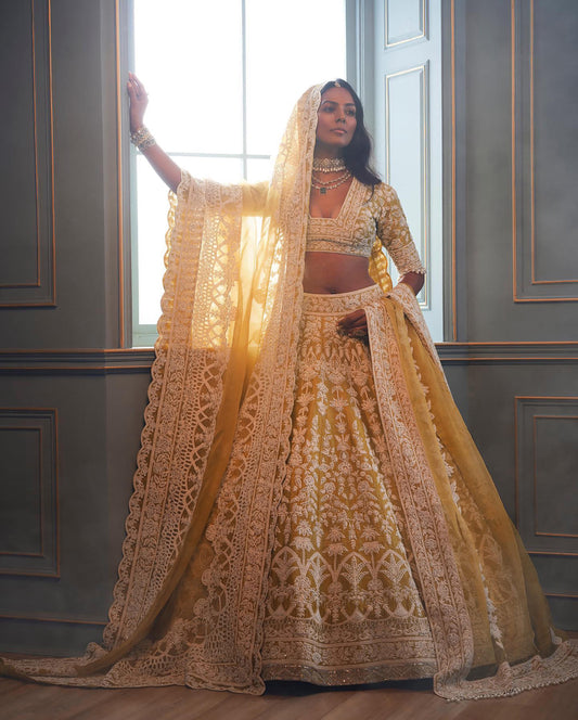 EMBELLISH YOU WARDROBE WITH BEAUTIFUL LEHENGA WITH SEQUENCE WORK