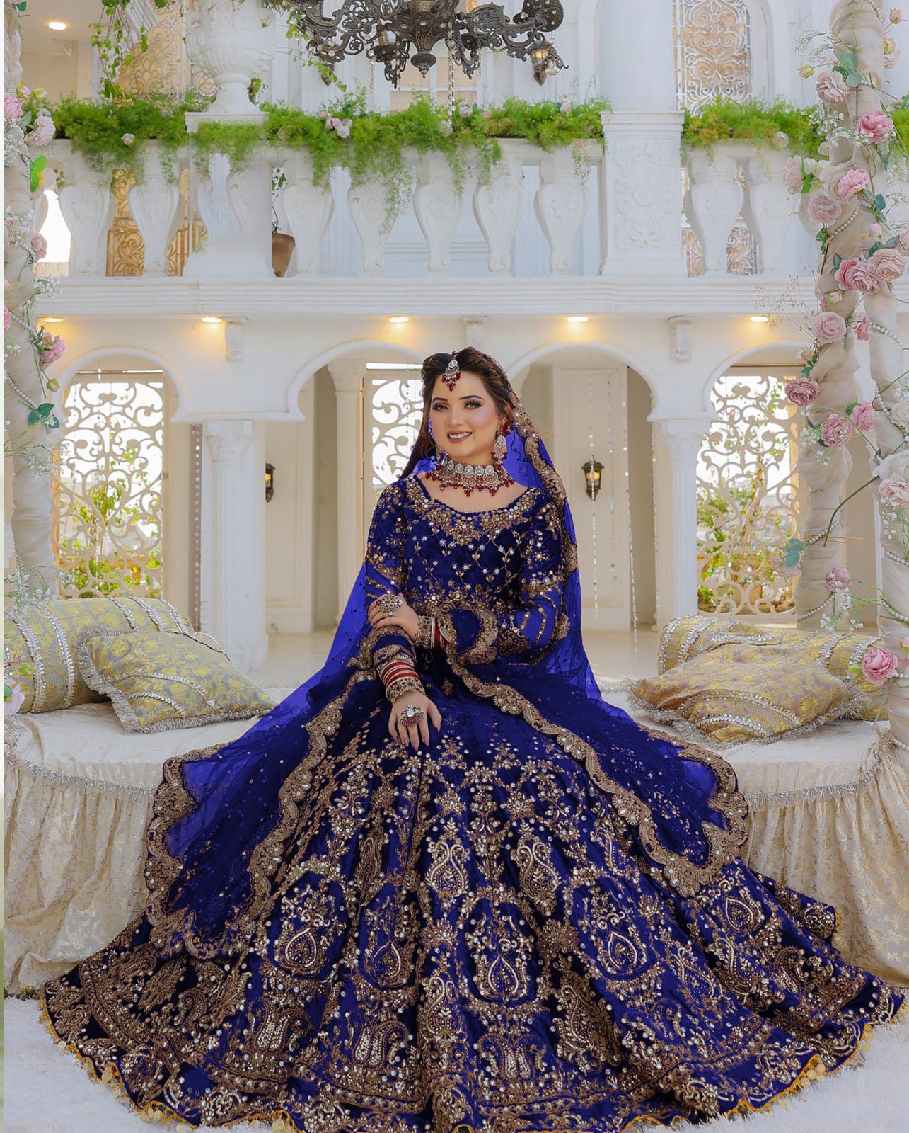 EMBELLISH YOUR WARDROBE WITH BEAUTIFUL VELVET AND EMBROIDERY WORK LEHENGA