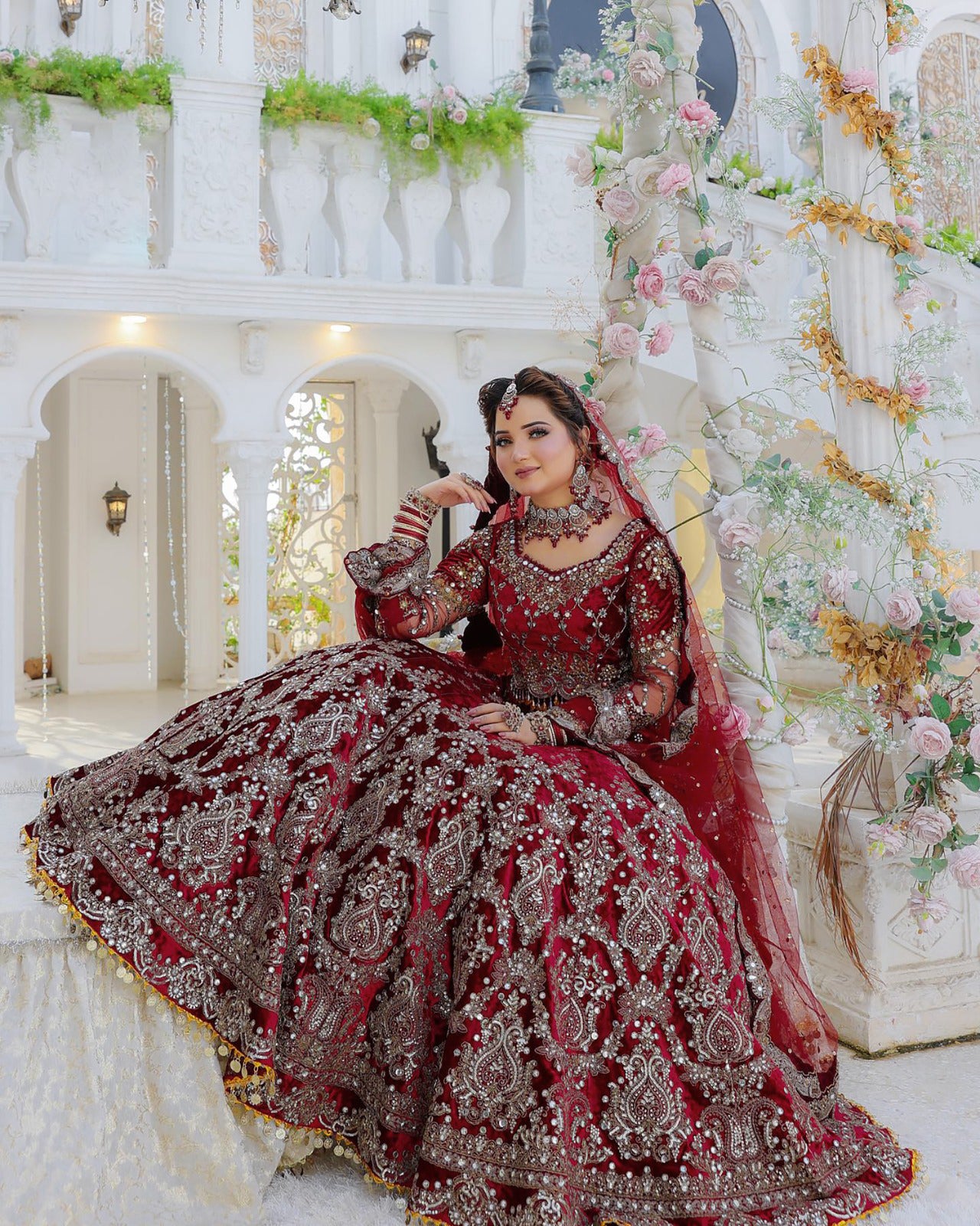 EMBELLISH YOUR WARDROBE WITH BEAUTIFUL VELVET AND EMBROIDERY WORK LEHENGA