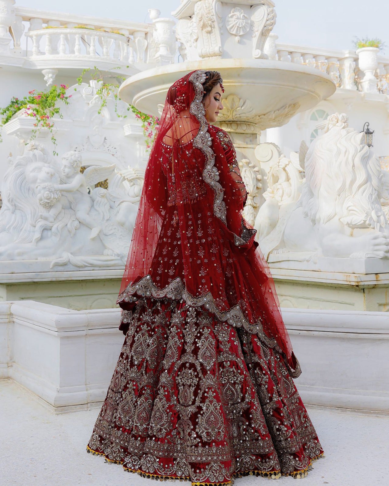 EMBELLISH YOUR WARDROBE WITH BEAUTIFUL VELVET AND EMBROIDERY WORK LEHENGA