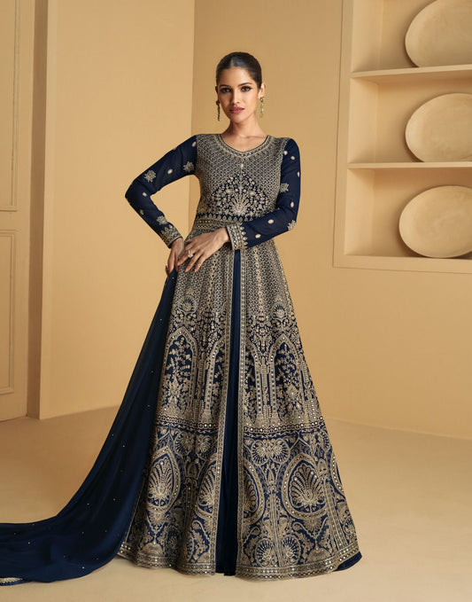 EMBELLISH YOUR WARDROBE WITH BEAUTIFUL REAL GEORGETTE GOWN WITH DUPATTA