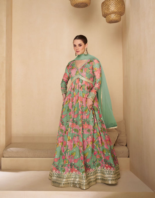 AMAZING BEAUTIFUL REAL GEORGETTE TOPAND WITH NET DUPATTA