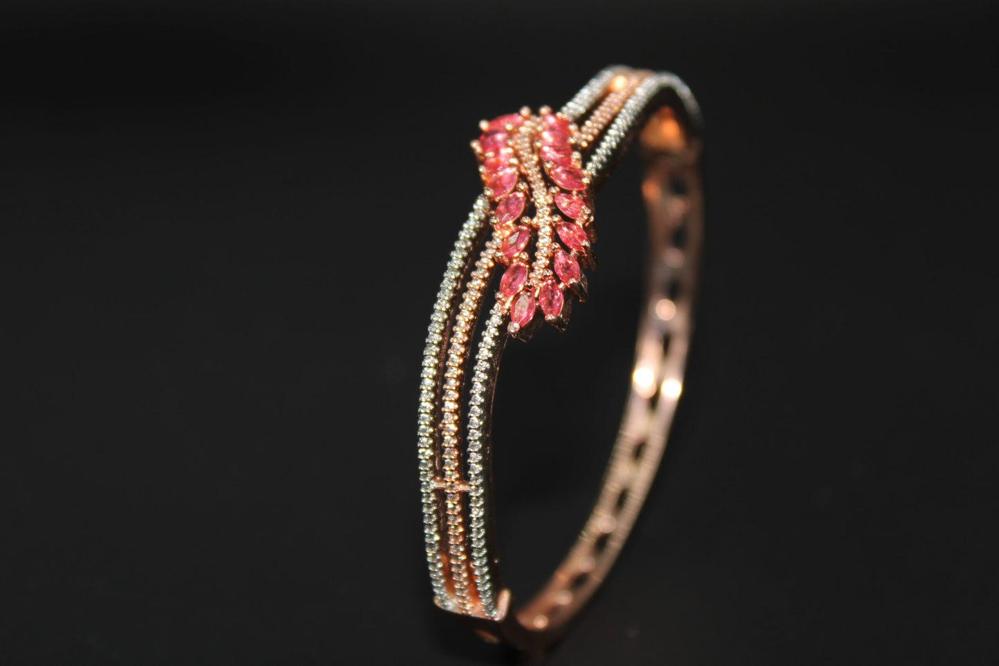 American diamond Pink floral bracelet