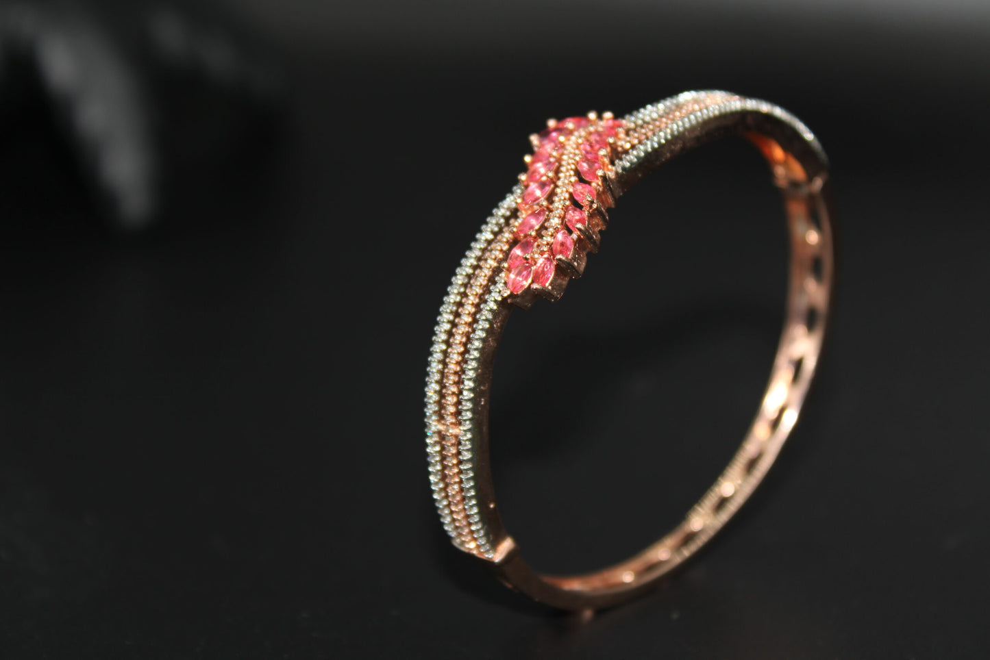 American diamond Pink floral bracelet