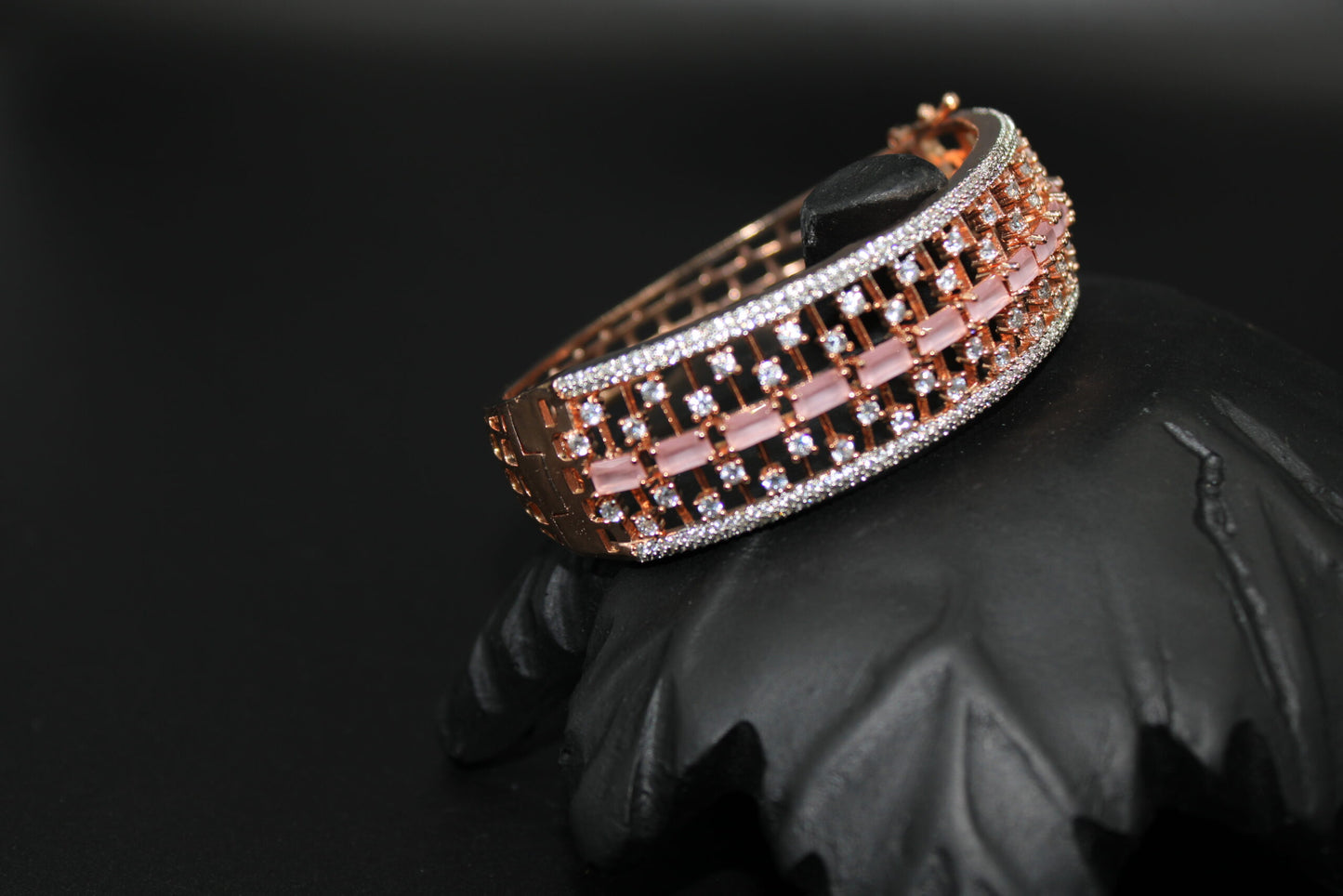 Light pink american diamond bracelet