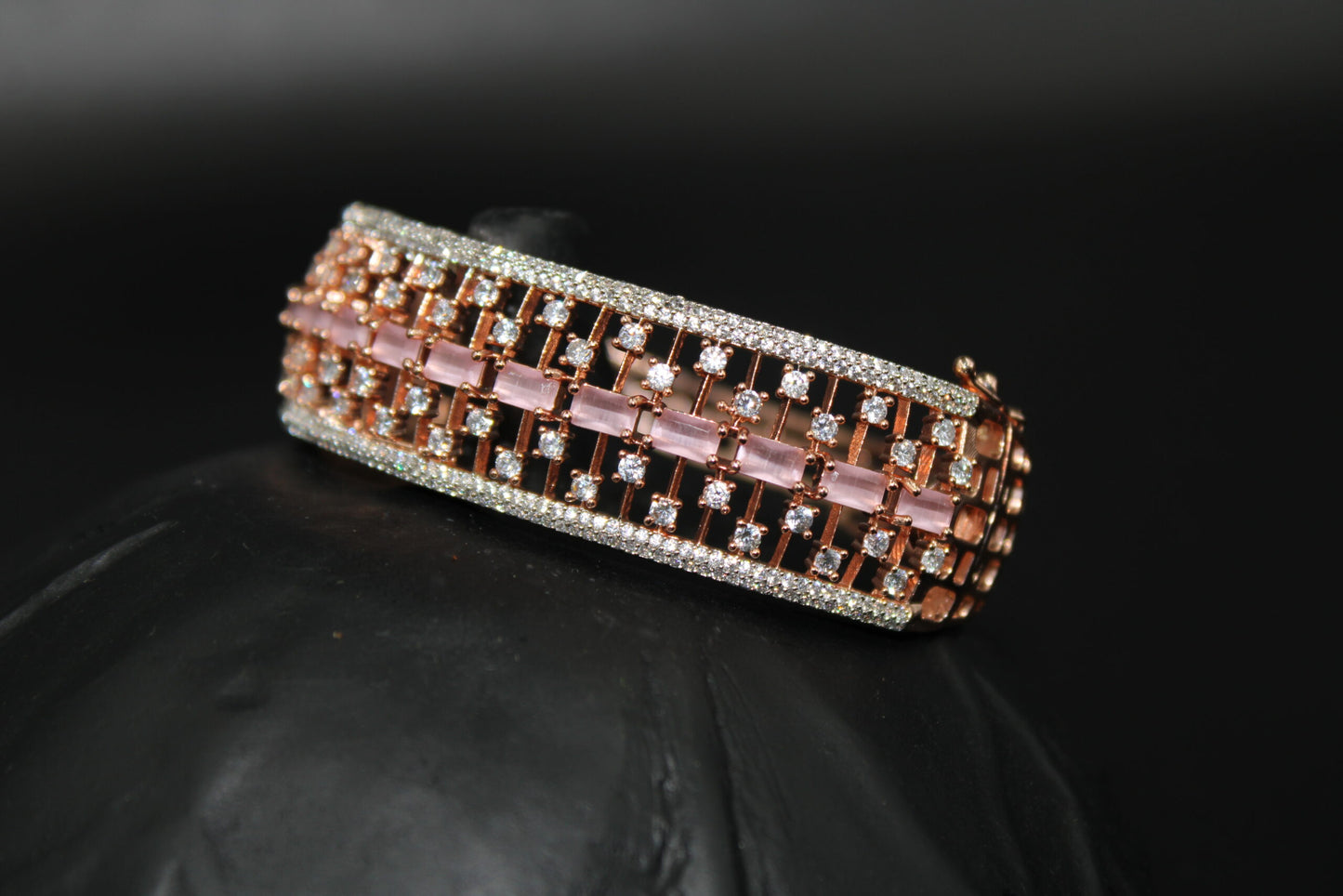 Light pink american diamond bracelet