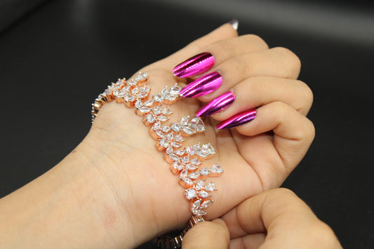 Designer Gold plated bracelet with american diamond stones